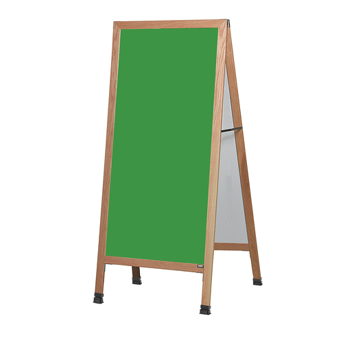AARCO LA1G 38" W x 68" H Cherry Lacquer Finish Chalkboard Wood Sidewalk Chalkboard