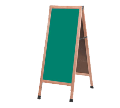 AARCO A-311SG 18"W x 42"H Green Porcelain Wood Sidewalk Chalkboard
