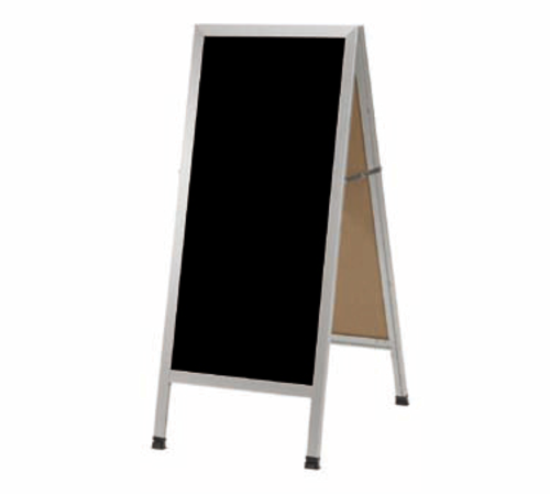 AARCO AA-3BP 18" W x 42" H Cherry Lacquer Finish Markerboard Aluminum Sidewalk Markerboard