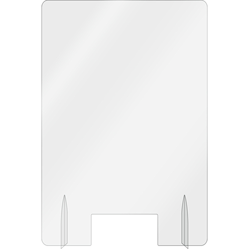 AARCO FPS3624 36" x 24" Clear Acrylic With Pass Through Freestanding Protection Shield