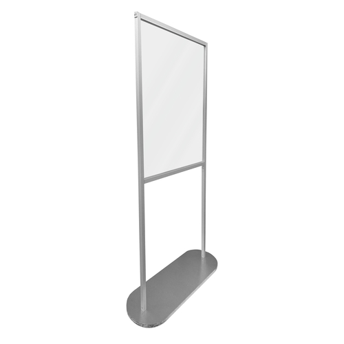 AARCO GBTPC7230 30" x 72" Polycarbonate Window With Oval Flat Steel Base Go Between™ Protection Shield