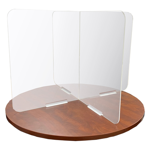 AARCO XSS3036 36" x 36" x 30" Clear Acrylic X Shape Table Top Protection Shield