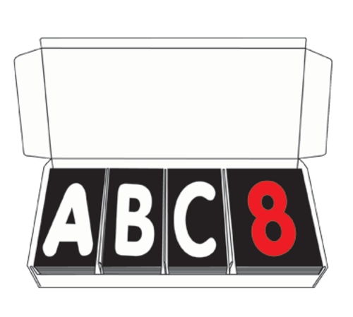 AARCO ROCLTR-2 4" 354 White And Red Characters The Rocker™ Letter Set
