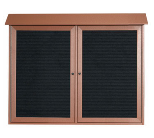 AARCO PLD3645-2L-5 45" W x 5.5" D x 36" H Cedar Plastic Lumber Frame Black Letter Board Message Center