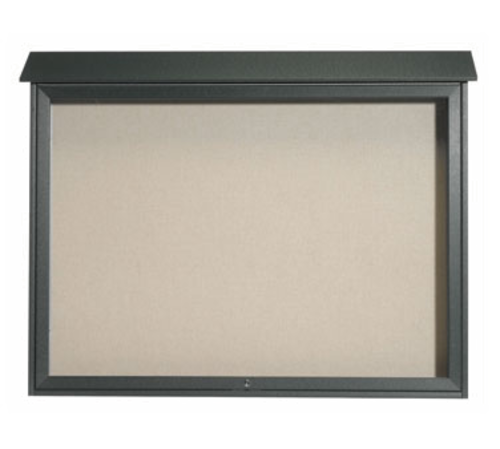 AARCO PLD4052T-4 52" W x 5.5" D x 40" H Green Plastic Lumber Frame Vinyl Covered Cork Tackboard Surface Message Center