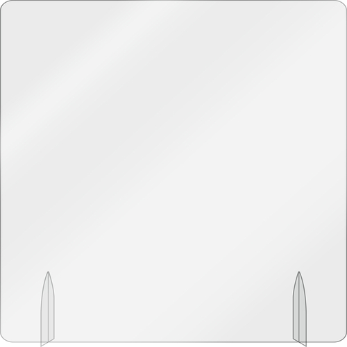 AARCO FPT2424 24" x 24" Clear Acrylic Freestanding Protection Shield