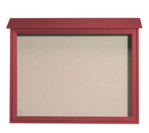 AARCO PLD3645T-7 45" W x 5.5" D x 36" H Rosewood Plastic Lumber Frame Vinyl Covered Cork Tackboard Surface Message Center