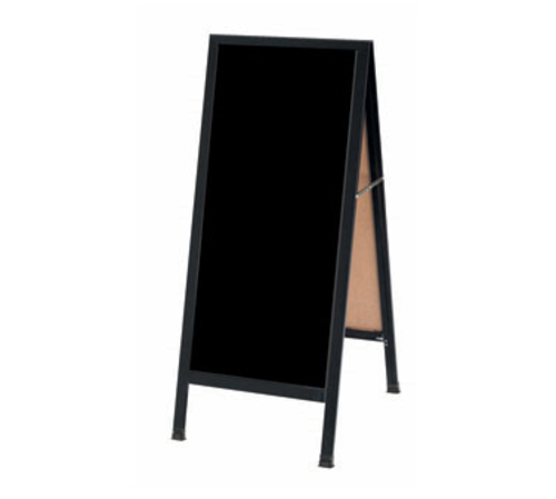 AARCO BA-3B 18"W x 42"H Black Composition Aluminum Sidewalk Chalkboard