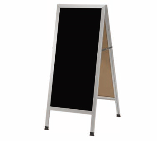 AARCO AA-311 18"W x 42"H Black Melamine Aluminum Sidewalk Markerboard