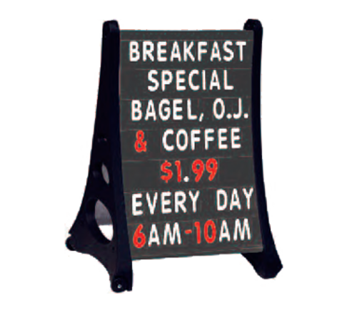 AARCO RAF-3 26.5" W x 24" D x 42" H Letter Board Plastic Roll A-Frame Sidewalk Sign