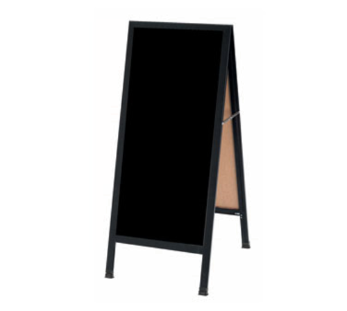 AARCO BA-311SB 18" W x 42" H Black Powder Coated Finish Markerboard Aluminum Sidewalk Markerboard