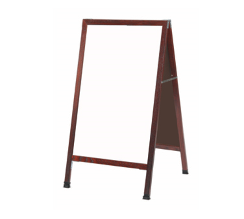 AARCO MA-5 18" W x 42" H Cherry Lacquer Finish Markerboard Wood Sidewalk Markerboard