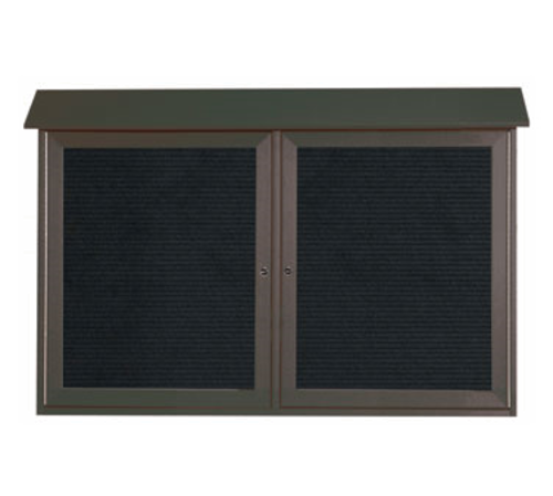 AARCO PLD3045-2L-4 45" W x 5.5" D x 30" H Green Plastic Lumber Frame Black Letter Board Message Center