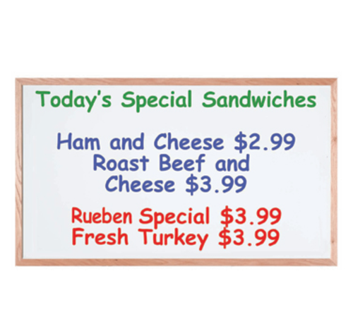 AARCO WOC3660NT 60" W x 36" H White Wood Markerboard