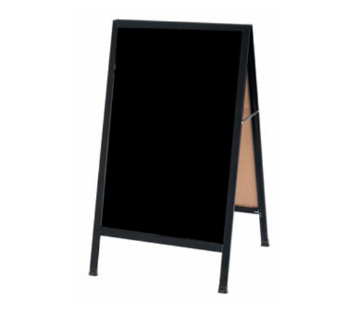 AARCO BA-1B 24"W x 42"H Black Composition Aluminum Sidewalk Chalkboard