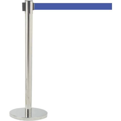 AARCO HS-7BL 40" Retractable Blue Belt Style Form-A-Line™ Crowd Control System