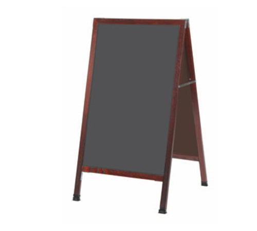 AARCO MA-1SS 24"W x 42"H Slate Porcelain Wood Sidewalk Chalkboard