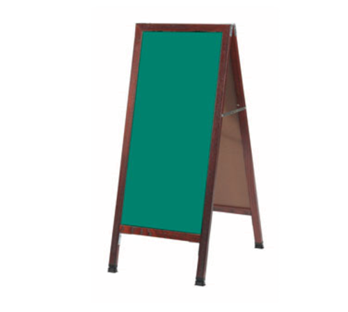 AARCO MA-3G 18"W x 42"H Green Composition Wood Sidewalk Chalkboard