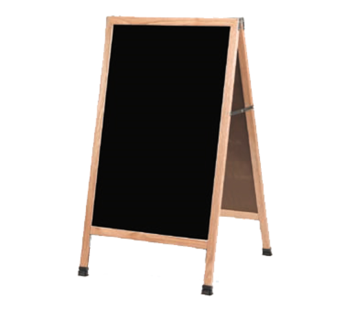 AARCO A-11 24"W x 42"H Black Melamine Wood Sidewalk Markerboard