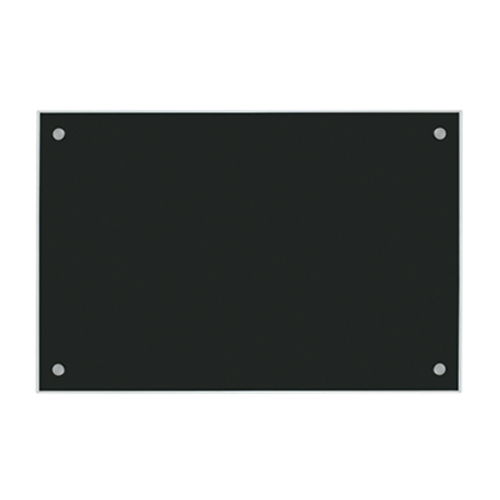 AARCO 6BKGB2436NT 36" W x 24" H Black Frameless Glass Markerboard