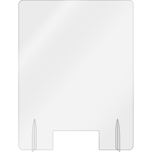 AARCO FPS2418 24" x 18" Clear Acrylic With Pass Through Freestanding Protection Shield