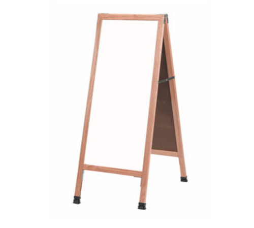 AARCO A-311SW 18"W x 42"H White Porcelain Wood Sidewalk Markerboard