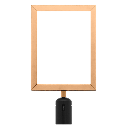AARCO VSF118B 8.625" x 11.125" Polished Brass Finish Vertical Form-A-Line™ Sign Frame