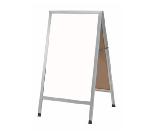 AARCO AA-5SW 24" W x 42" H Clears Satin Anodized Finish Markerboard Aluminum Sidewalk Markerboard