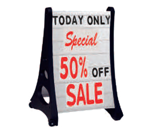 AARCO RAF-2 26.5" W x 24" D x 42" H Letter Board Roll A-Frame Sidewalk Sign