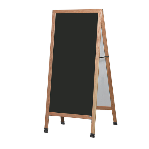 AARCO LA5SB 30" W x 68" H Cherry Lacquer Finish Markerboard Wood Sidewalk Markerboard