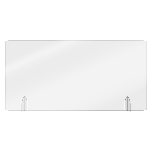 AARCO FPT2448PC-3 24" x 48" Clear Polycarbonate Freestanding Protection Shield