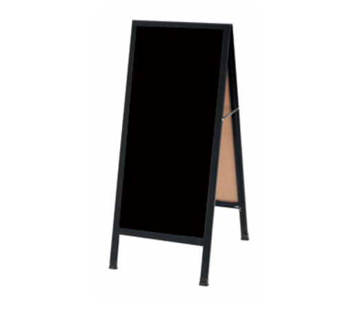 AARCO BA-3BP 18" W x 42" H Black Powder Coated Finish Markerboard Aluminum Sidewalk Markerboard