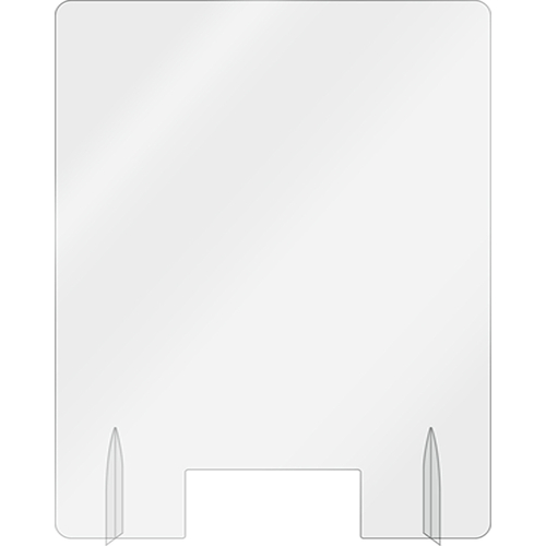 AARCO FPS3024 30" x 48" Clear Acrylic With Pass Through Freestanding Protection Shield