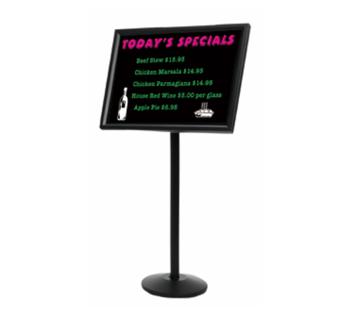 AARCO P-7BK 53" H Black Broadcaster Display Stand