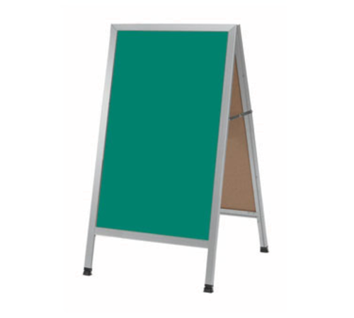 AARCO AA-1SG 24"W x 42"H Green Porcelain Aluminum Sidewalk Chalkboard