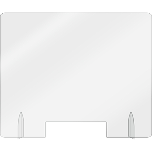 AARCO FPS3036 30" x 36" Clear Acrylic With Pass Through Freestanding Protection Shield