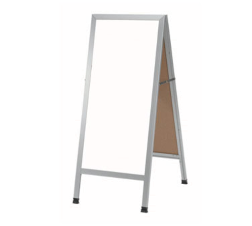 AARCO AA-311SW 18" W x 42" H Cherry Lacquer Finish Markerboard Aluminum Sidewalk Markerboard