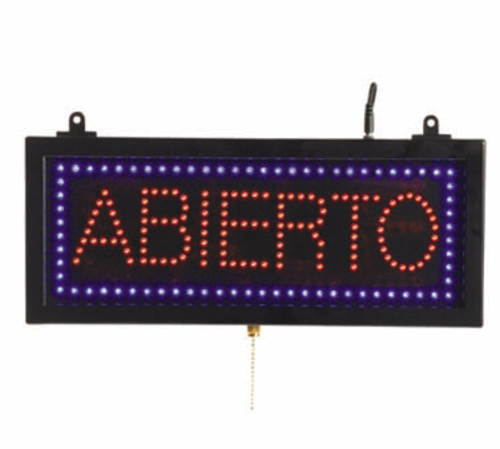 AARCO ABI08S 16.13"W x 6.75"H "ABIERTO" (3) Display Modes LED Sign