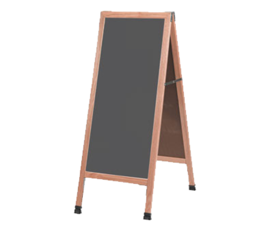 AARCO A-35SS 18"W x 42"H Slate Porcelain Wood Sidewalk Chalkboard