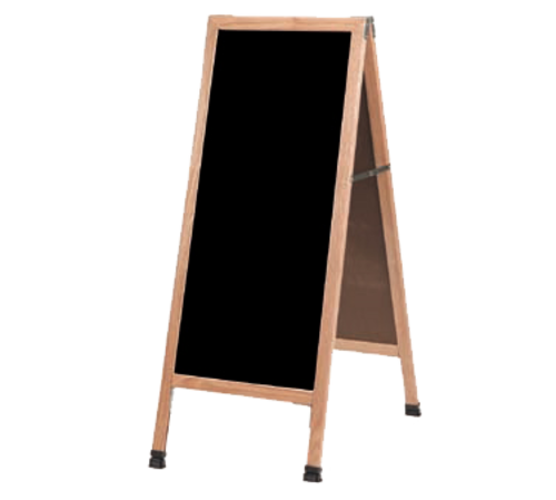 AARCO A-3P 18"W x 42"H Black Acrylic Wood Sidewalk Markerboard