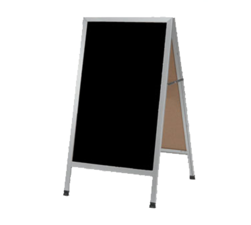 AARCO AA-1B 24"W x 42"H Black Composition Aluminum Sidewalk Chalkboard