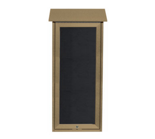 AARCO OPLD3416L-8 16" W x 5.5" D x 34" H Weathered Wood Plastic Lumber Frame Black Letter Board Slimline Message Center