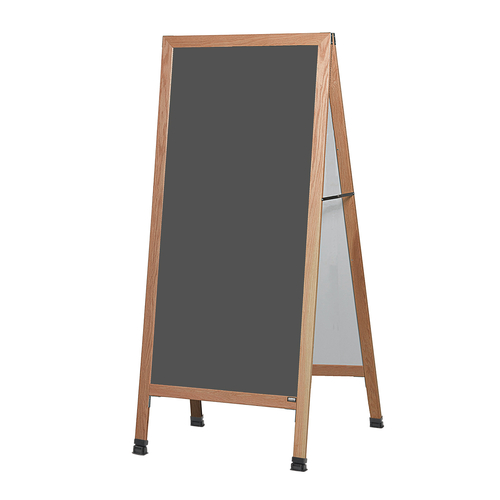 AARCO LA1SS 30" W x 68" H Cherry Lacquer Finish Markerboard Wood Sidewalk Chalkboard