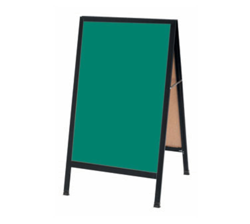 AARCO BA-1SG 24"W x 42"H Green Porcelain Aluminum Sidewalk Chalkboard