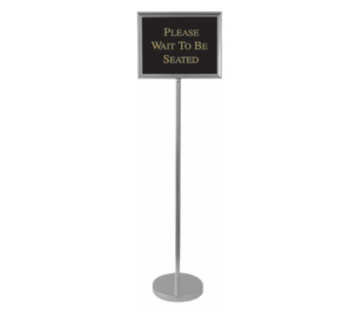 AARCO TY-2CH 15" W x 54" H Silver Director Sign Stand
