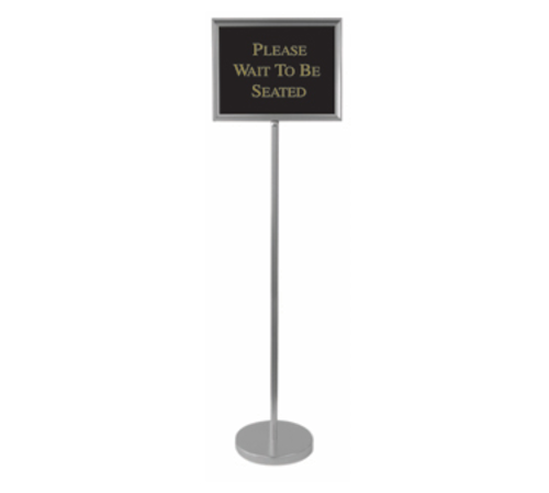 AARCO TY-2CH 15" W x 54" H Silver Director Sign Stand