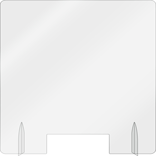 AARCO FPS3030 30" x 30" Clear Acrylic With Pass Through Freestanding Protection Shield
