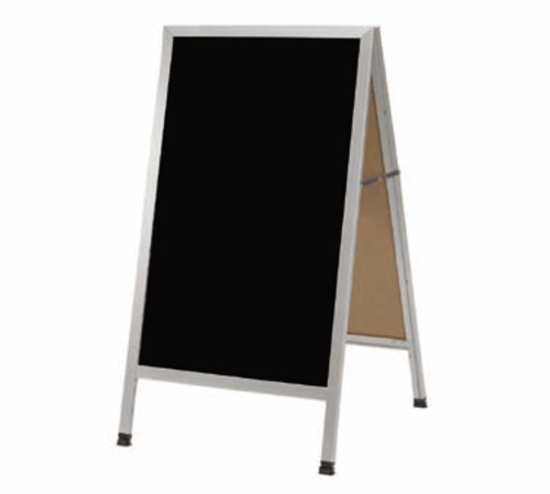 AARCO AA-1BP 24"W x 42"H Black Acrylic Aluminum Sidewalk Markerboard