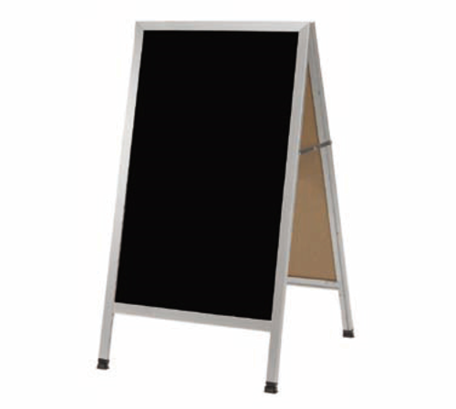 AARCO AA-1BP 24"W x 42"H Black Acrylic Aluminum Sidewalk Markerboard