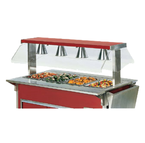 Vollrath 36373 Breath Guard for 74" W 4-Series Signature Server with Stainless Steel Countertops Adjustable Height Access Buffet